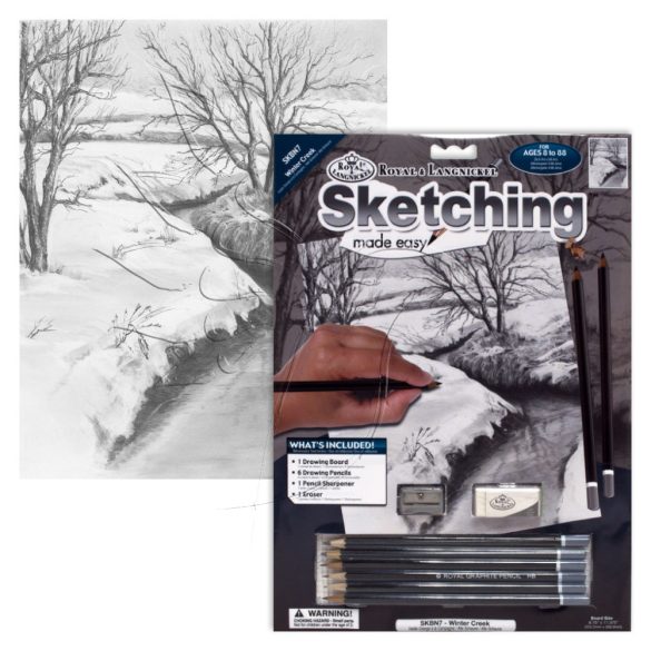 Rajzkészlet előrenyomott vázlattal - Sketching Made Easy A/4 - Winter Creek