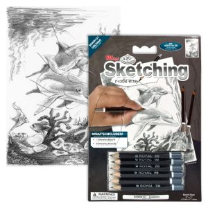 Rajzkészlet előrenyomott vázlattal - Sketching Made Easy Mini A/5 - Dolphins