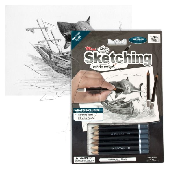 Rajzkészlet előrenyomott vázlattal - Sketching Made Easy Mini A/5 - Shark