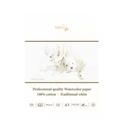   Akvarelltömb - SMLT Art Professional Watercolor 400gr, hidegen préselt, 10 lapos művésztömb A3-as méretű