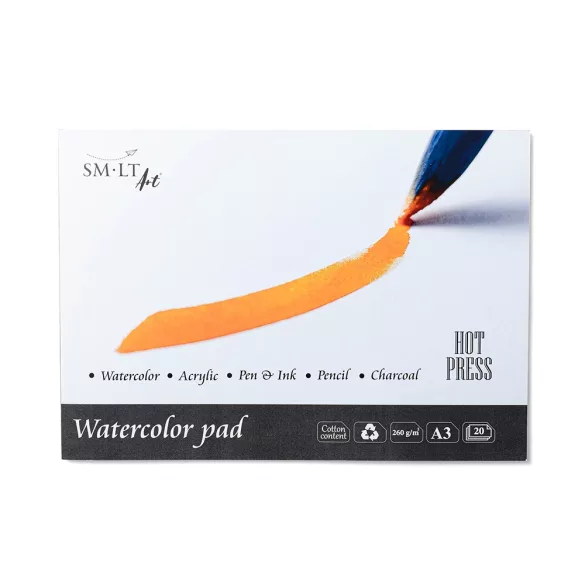 SMLT Watercolor Pad Hot Press 20 lapos, 260g - A3