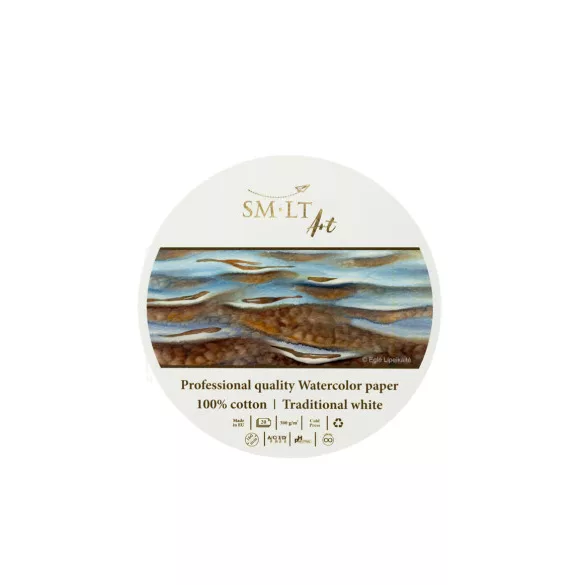 Akvarelltömb - SMLT Art Professional Watercolor 300gr, 20 lapos művésztömb - Kör alakú, átmérő 30 cm