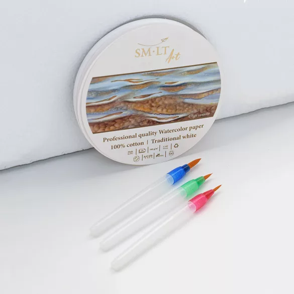 Akvarelltömb - SMLT Art Professional Watercolor 300gr, 20 lapos művésztömb - Kör alakú, átmérő 30,5 cm