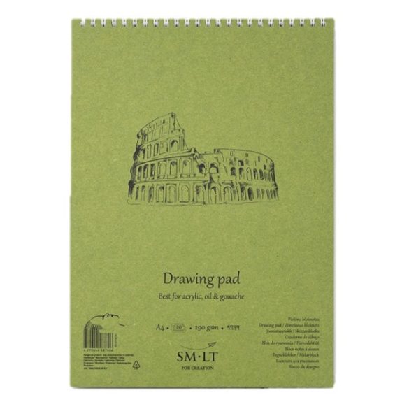 Akriltömb - SMLT Drawing Pad - Fehér, 290gr, 20 lapos A3