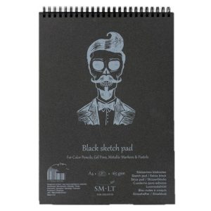 Pasztelltömb - SMLT Black Sketch Pad 165gr - 30 lapos A3