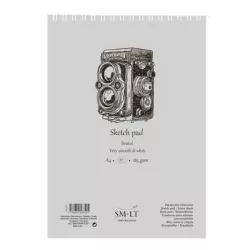  Vázlattömb - SMLT Bristol Authentic, spirálos, mikroperforált - 185gr 50 lapos A3