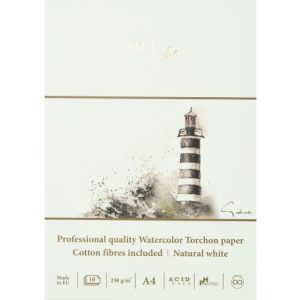 Akvarelltömb - SMLTArt Professional Watercolor Torchon 250gr, 10 lapos művésztömb A5