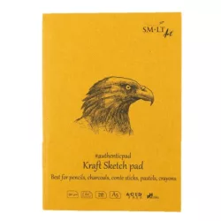   Vázlattömb - SMLT Authenticpad Kraft, Natúr barna - 90gr, 60 lapos A5