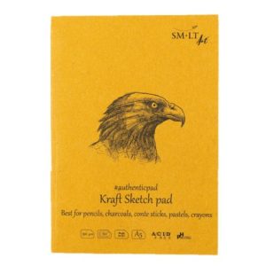 Vázlattömb - SMLT Authenticpad Kraft, Natúr barna - 90gr, 60 lapos A5