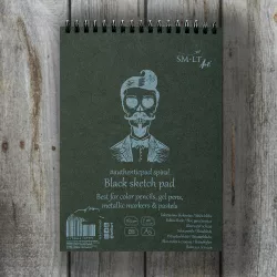   Pasztelltömb - SMLT Black Sketch Pad 165gr; 20lap - A5 spirál