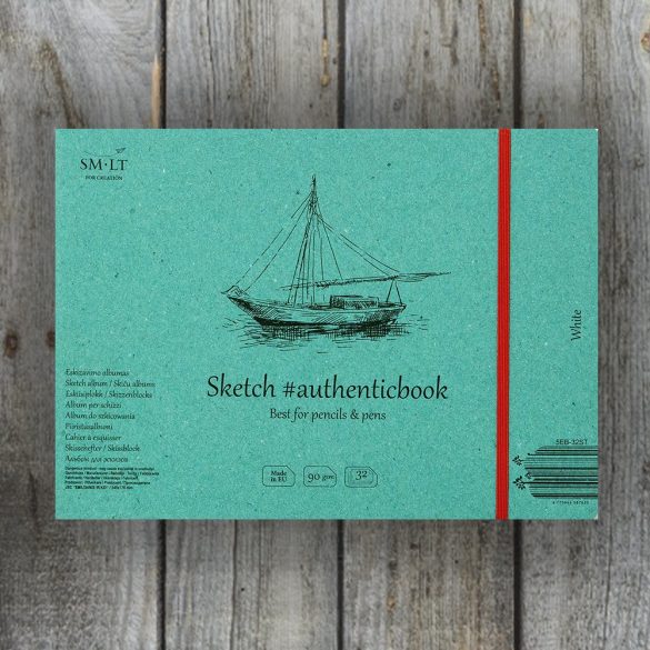 Vázlattömb - SMLT Sketch authenticbook White  90gr, 32 sheets, 17,6x24,5cm