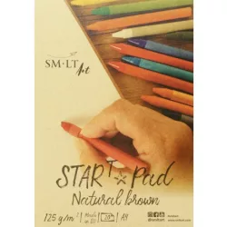   Vázlattömb - SMLT Start Pad spirálos - Natúr barna, 125 gr, 20 lapos A5 spirálos