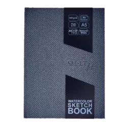   Vázlat- és festőtömb vászonkötésben - SMLT Art watercolor sketchbook - természetes fehér, 160gr, 80 lapos A5