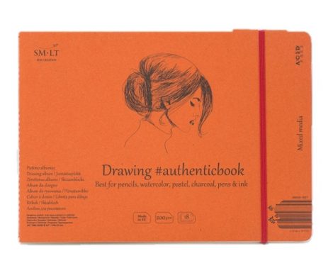 Vázlat- és festőtömb - SMLT Drawing authenticbook - Mixed Media 200gr, 18 lap, 17,6x24,5cm