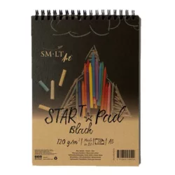   Pasztelltömb - SMLT START PAD Fekete, 120gr, 20 lapos A5 spirálos