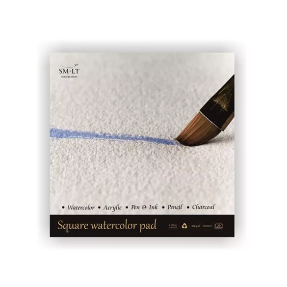 Akvarelltömb - SMLT Watercolor 260gr, 20 lapos művésztömb, Melegen préselt, A4