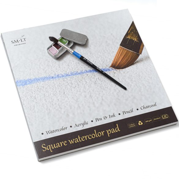 SMLT Watercolor Pad Cold Press 20 Sheets, 260g - 30x30cm