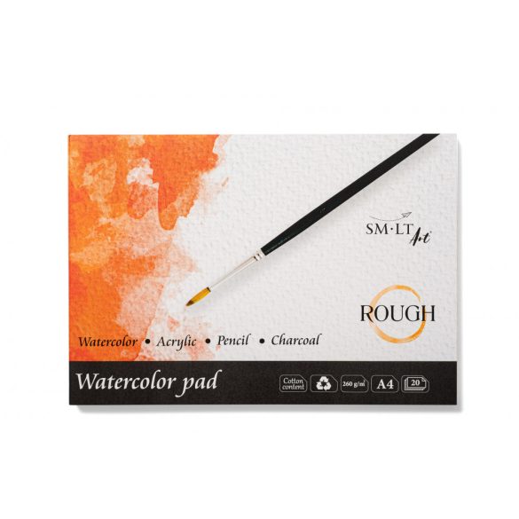 Akvarelltömb - SMLT Watercolor Rough 260gr, 20 lapos művésztömb - Érdes felületű, A4