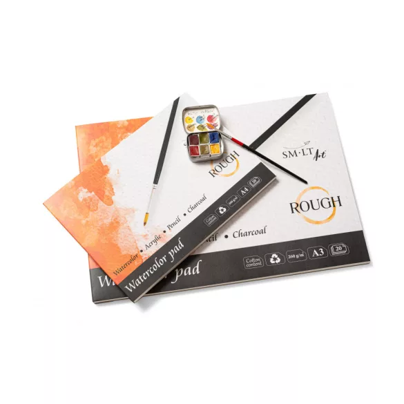 Akvarelltömb - SMLT Watercolor Rough 260gr, 20 lapos művésztömb - Érdes felületű, A4