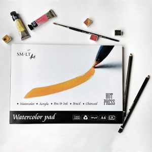 Akvarelltömb - SMLT Watercolor Pad Hot Press 20 lapos, 260g - A4