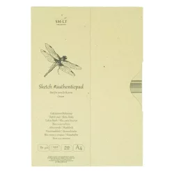 Vázlattömb - SMLT Authenticpad, Krémszínű papírból, mappában - 80gr, 100 lapos A4