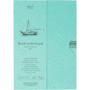 Vázlattömb - SMLT Authenticpad, Fehér papírból, mappában - 120gr, 90 lapos A4 - Megszűnt