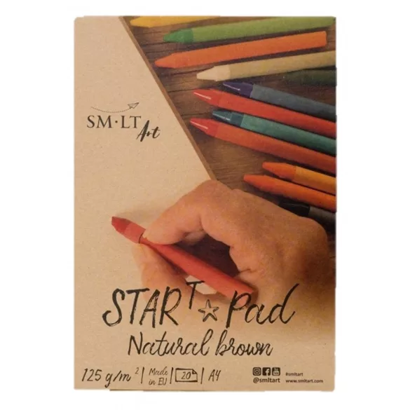 Vázlattömb - SMLT Start Pad - Natúr barna, 120 gr, 20 lapos A4 spirálos