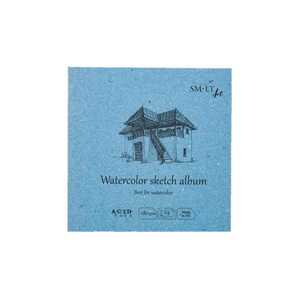 Akvarell mini album - SMLT Watercolor sketch album 280gr, 24 lapos, 14x14cm