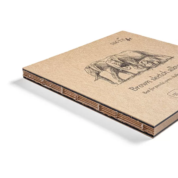 Natúr barna mini album 180°-os - SMLT Sketch authenticbook - Natural Brown 32 lap, 14x14cm