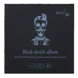 Fekete mini album - SMLT Black sketch album 170gr, 32 lapos, 9x9cm