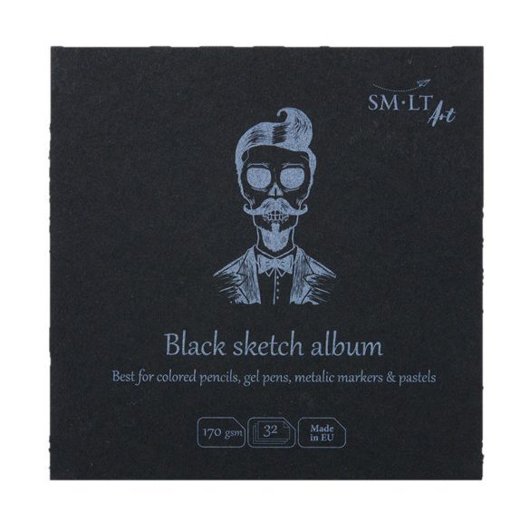 Fekete mini album - SMLT Black sketch album 170gr, 32 lapos, 9x9cm