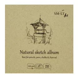   Mini album natúr fehér - SMLT Natural sketch album 100gr, 48 lapos, 14x14cm