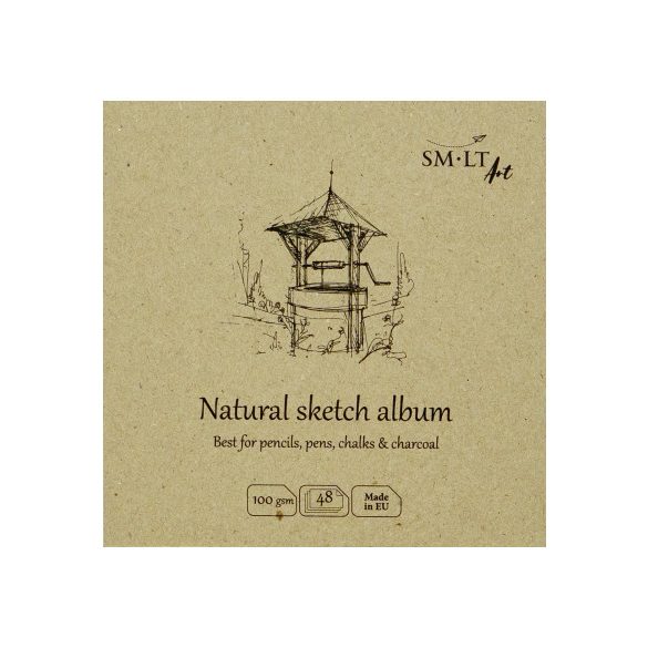 Mini album natúr fehér - SMLT Natural sketch album 100gr, 48 lapos, 14x14cm