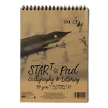 Kalligráfia tömb, Vonalazott - SMLT Start Pad, Calligraphia - Lettering - 90gr 30 lapos A4 spirálos