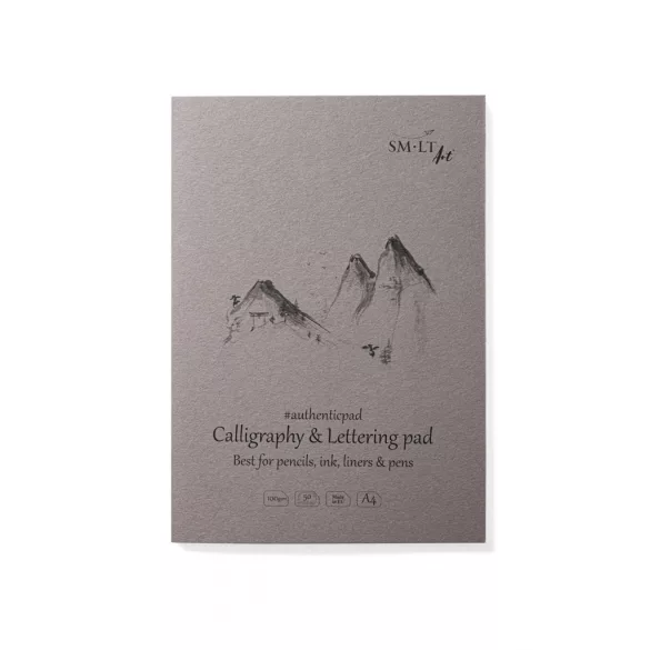 Kalligráfiatömb - SMLT Authenticpad Calligraphy & Lettering, 100g, 50 lapos A4, ragasztott