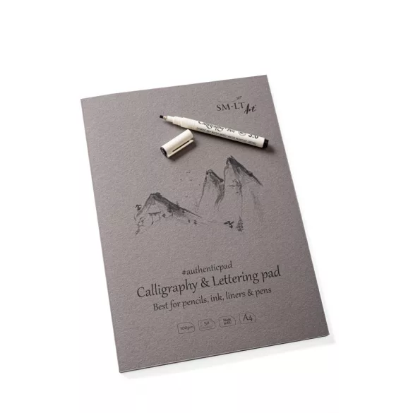 Kalligráfiatömb - SMLT Authenticpad Calligraphy & Lettering, 100g, 50 lapos A4, ragasztott