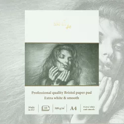   Vázlattömb - SMLT Professional Bristol Paper Pad 308gr, 10 lap, A4