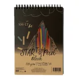 Pasztelltömb - SMLT START PAD Fekete, 120gr, 20 lapos A4 spirálos