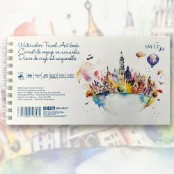   Vázlat- és festőtömb - SMLT Travel Art Book - Watercolor 260gr, 25 sheets , Spiral - 280x150mm