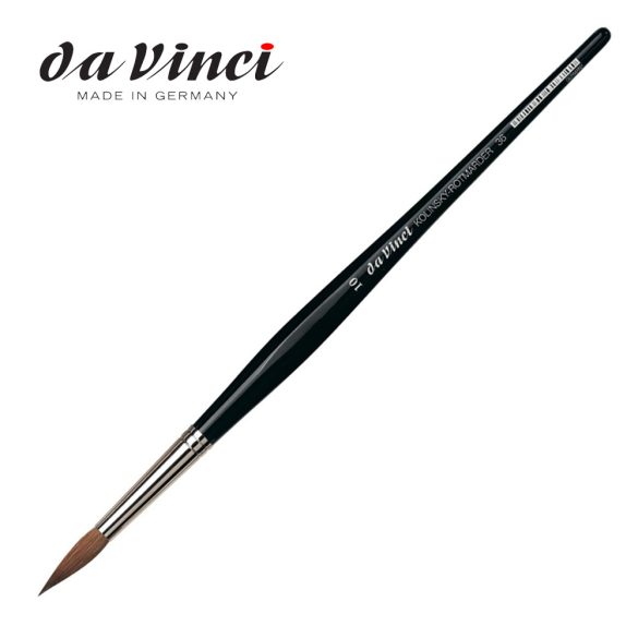 Da Vinci Kolinsky vörösnyest - 3 szögű, rövid fekete nyél 36