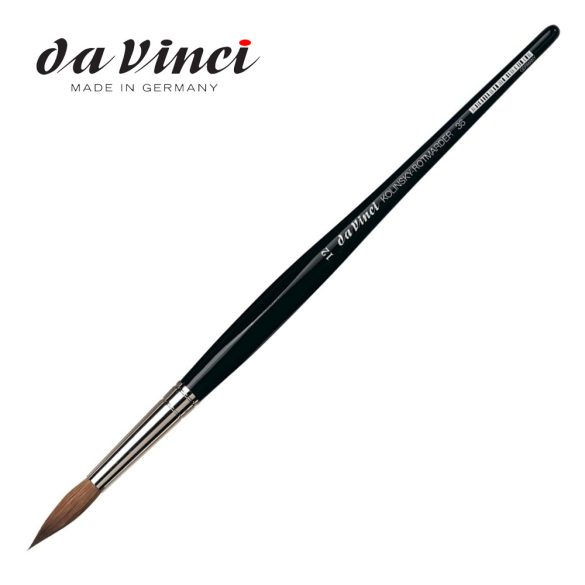 Da Vinci Kolinsky vörösnyest - 3 szögű, rövid fekete nyél 36