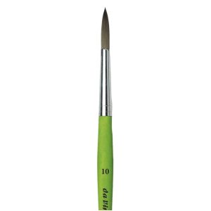 Synthetic Brush - da Vinci Fit Synthetic Paint Brush, with Matt Green Handle - Round, Series 373, Size 10