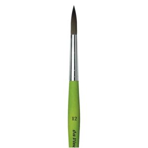 Synthetic Brush - da Vinci Fit Synthetic Paint Brush, with Matt Green Handle - Round, Series 373, Size 12