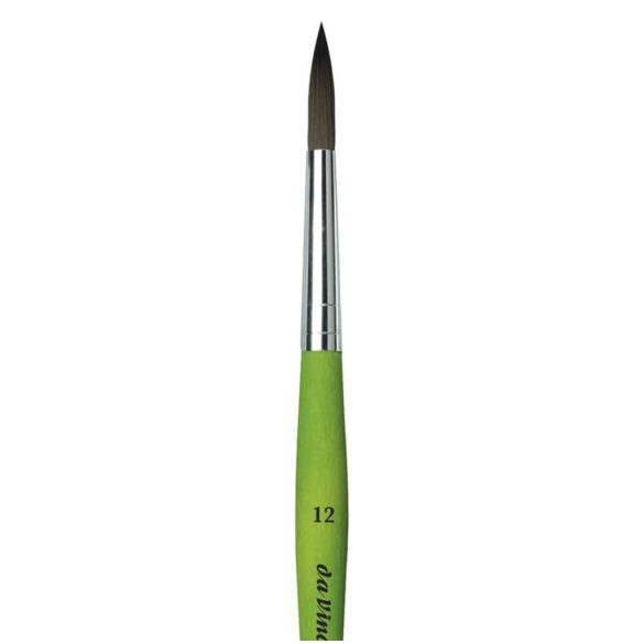 Synthetic Brush - da Vinci Fit Synthetic Paint Brush, with Matt Green Handle - Round, Series 373, Size 12