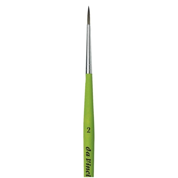 Synthetic Brush - da Vinci Fit Synthetic Paint Brush, with Matt Green Handle - Round, Series 373, Size 2