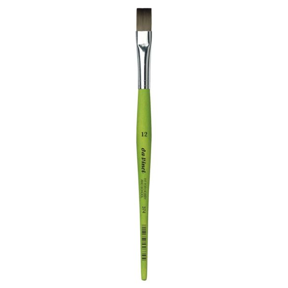 Synthetic Brush - da Vinci Fit Synthetic Paint Brush, with Matt Green Handle - Flat, Series 374 Size 12