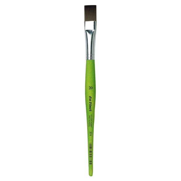 Synthetic Brush - da Vinci Fit Synthetic Paint Brush, with Matt Green Handle - Flat, Series 374 Size 20