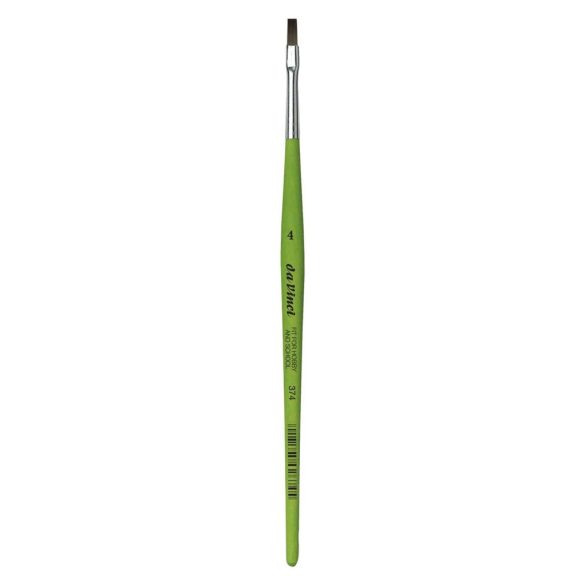 Synthetic Brush - da Vinci Fit Synthetic Paint Brush, with Matt Green Handle - Flat, Series 374 Size 4