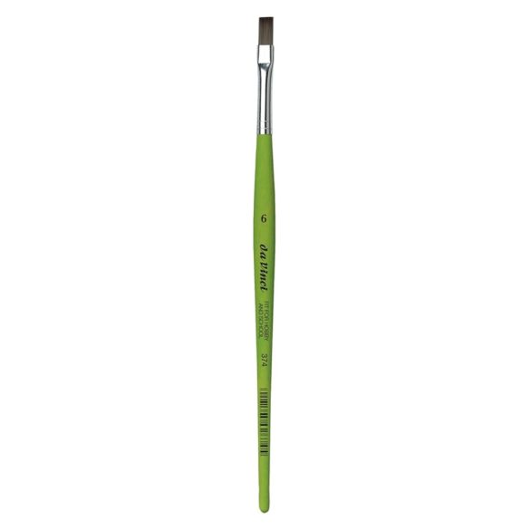 Synthetic Brush - da Vinci Fit Synthetic Paint Brush, with Matt Green Handle - Flat, Series 374 Size 6