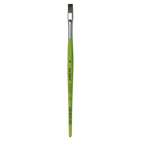 Synthetic Brush - da Vinci Fit Synthetic Paint Brush, with Matt Green Handle - Flat, Series 374 Size 8